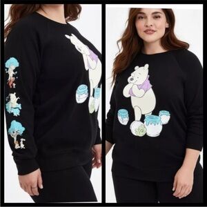 Torrid Black Disney Winnie The Pooh Sweatshirt Cartoon TV Tigger lounge Size 1X